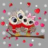 Двусторонняя наклейка с изображением совы из мультфильма, узор в виде сердца с любовью, водонепроницаемые наклейки для создания атмосферы, свадебное украшение для дома