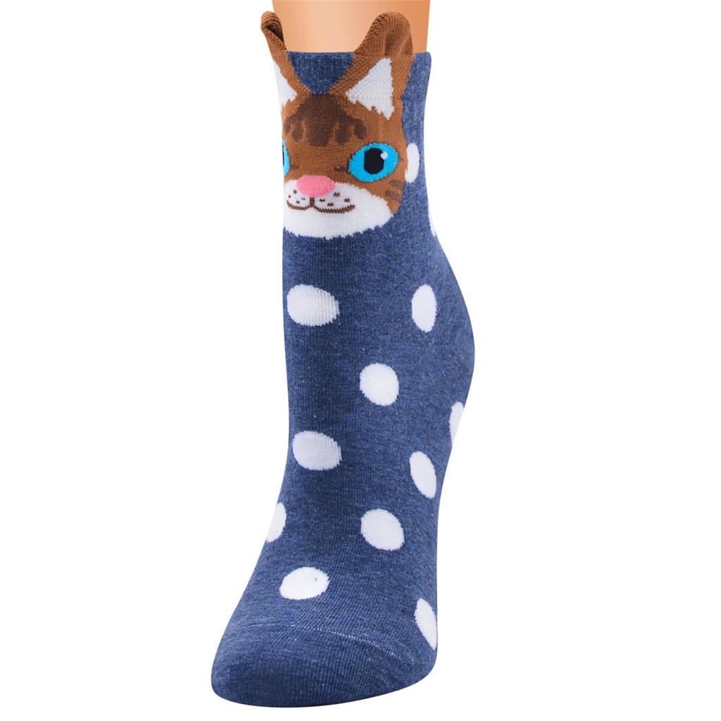 Повседневные рабочие носки Спортивные носки среднего размера из смеси хлопка с принтом кота