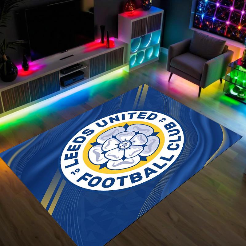 Leeds United Design Crystal Velvet Carpet Cozy Non?Slip Printed Rug For Bedroom Living Room Entrance