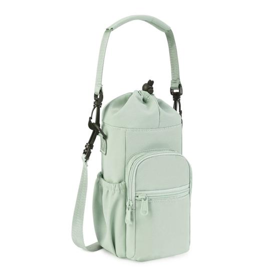 Сумка-чехол на плечо для термобутылки с регулируемым ремнем и завязкой. Сумка-чехол для бутылки для походов, спортзала, путешествий. Множество карманов. Чехол-сумка для бутылки, телефона, ключей.