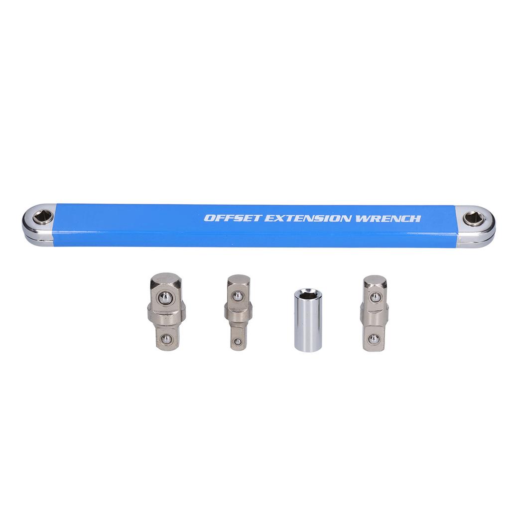 Wrench Extender with Adapters Extension Wrench Set High Carbon Steel Offset Ratchet Spanner Extender with Adapters Socket