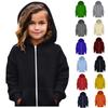 Boys Girls Children's Zip Up Hoodie Loose Solid Color Hooded Sports Shirt Sweatshirt Jacket Coats With Pocket