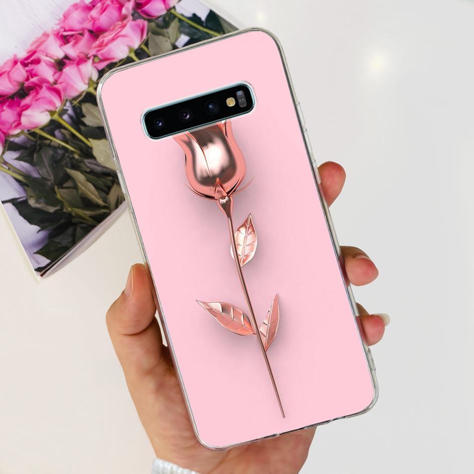 For Samsung Galaxy S10 S10+ Case SM-G973F Clear Cover Luxury Marble Flower Soft Silicone Fundas For Samsung S10 Plus S10e Bumper