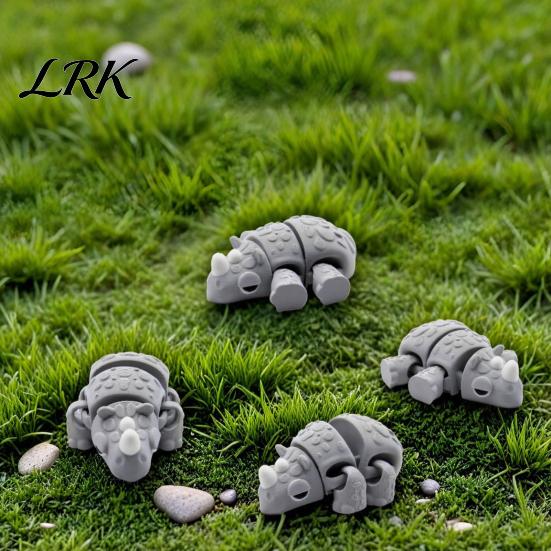 Настольное животное-украшение 3D-печатная шарнирная фигурка носорога, Мини-мультяшная модель, Игрушка-фиджет для снятия стресса с гибкими суставами, Образовательный игровой набор для