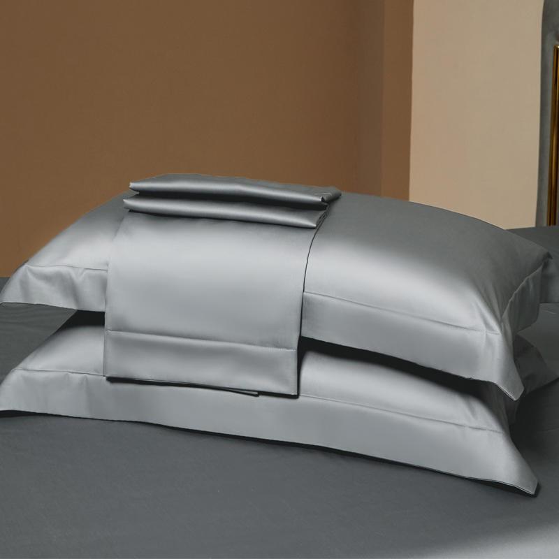 Premium 60s Cotton Pillowcases Set Of 2 Pure Color Long Staple 48x74cm OEKO-TEX Certified Soft Breathable Home