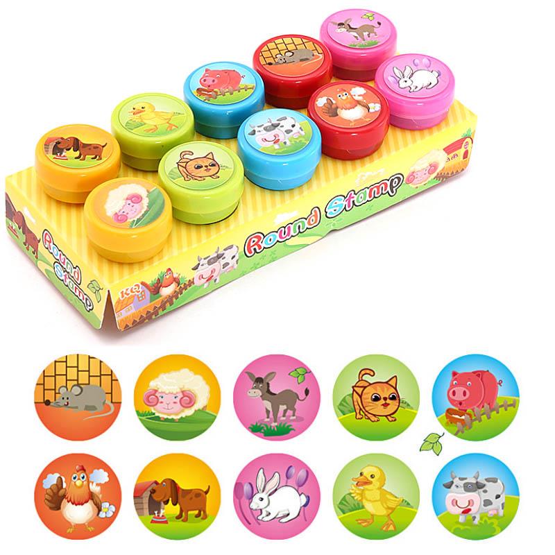 10 шт., самочернила, резиновые штампы, сделай сам, скрапбук, детские штампы, мультяшные резиновые штампы, товары для мероприятий, подарок на день рождения, игрушки, подарок для мальчиков и девочек