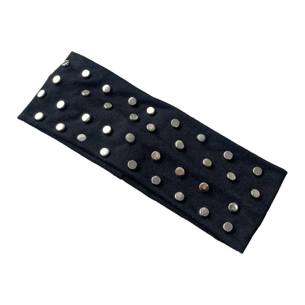 Solid Color Punk Headwrap Korean Style Elastic Hair Band Fashion Rivet Headbands Headwear