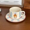 Korean Puppy Coffee Cup Saucer Set Cute Ceramic Latte Cup Afternoon Tea Cup Birthday Gift Souvenir