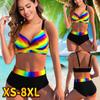 Женский летний сексуальный комплект бикини с высокой талией, купальник с радужным принтом, женский купальник из двух предметов, новинка 2022, пляжный купальный костюм