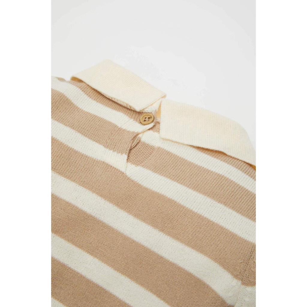 Baby Girl 2 Piece Striped Polo Yaka Knitwear Cossack Upper Spanish Paa Tights Lower C8453a524wn