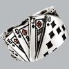 Punk Plated Poker Ring Adjustable Black Spades Open Ring Gothic Hip Hop Playing Card Spade Poker Ring Jewelry Gift