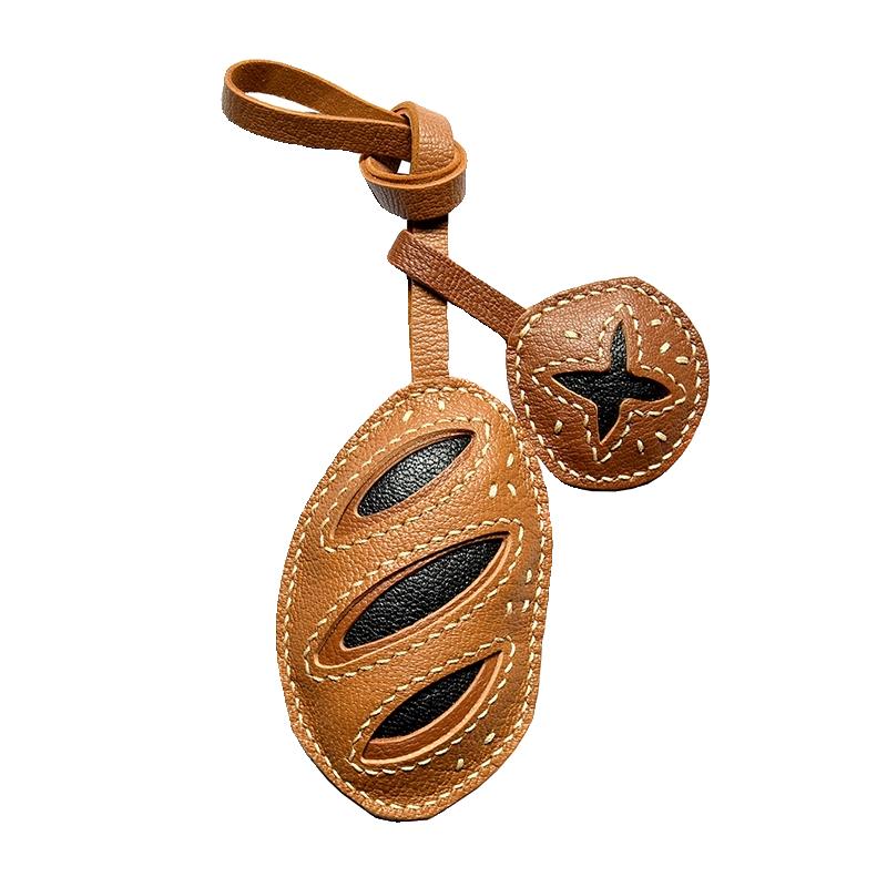 Ручная работа/щелочная вода хлеб оригинальный кожаный брелок для ключей от машины индивидуальная милая нишевая модная цепочка для ключей для девушки