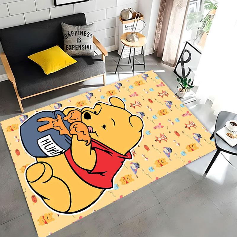 Cute Winnie The Pooh Honey Pattern Rug - Non-slip Kitchen Mat, Outdoor Rug, Home and Bedroom Decor, Yoga Mat, Birthday Gift.