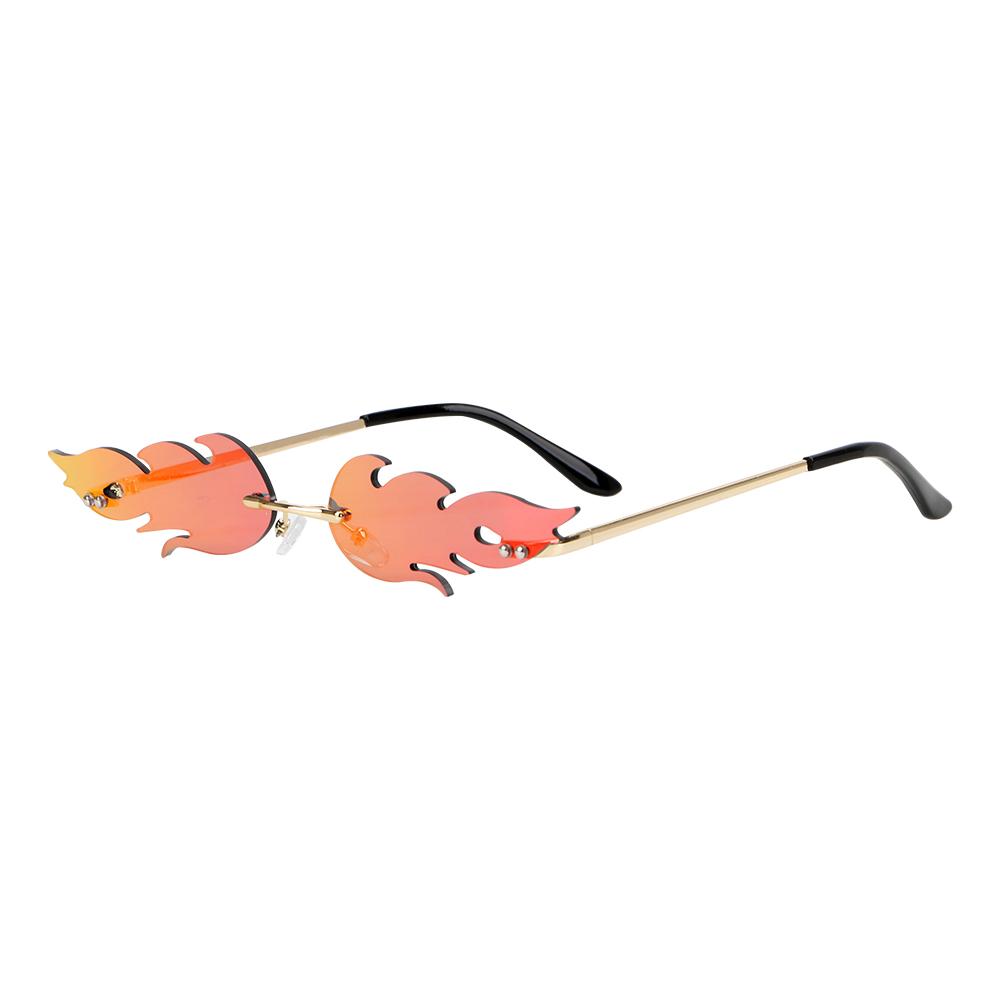 Солнцезащитные очки Fire Flame Солнцезащитные очки без оправы Wave Очки для вождения автомобиля Трендовые узкие уличные очки UV 400