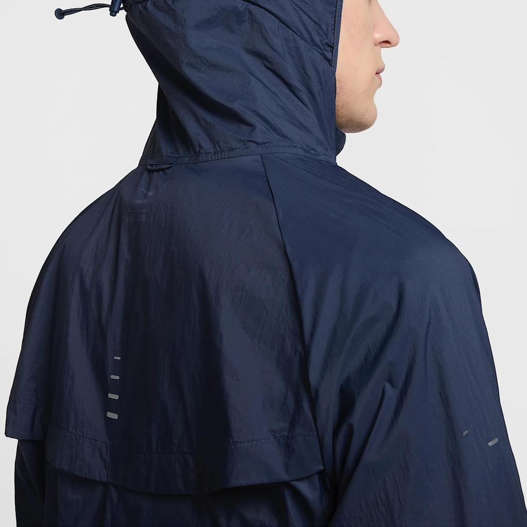 Nike SS25 Куртка для бега Stride с логотипом, защита от УФ, водонепроницаемая, повседневная, мужская, Цвет: Грозово-синий HV4548-437