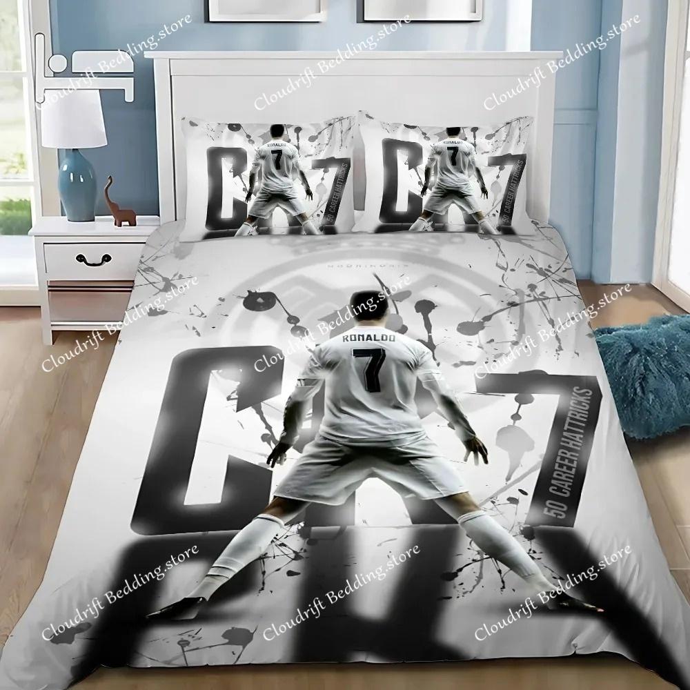 3D НОВЫЙ Пододеяльник Наволочка Комплект Постельного Белья Футбол CR7 Р-Роналду Взрослый Мальчик Девочка Украшение Спальни Детский Односпальный Двуспальный Большой