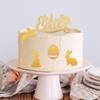 5Pcs Gold Acrylic Easter Cake Decoration Cute Bunny Rabbit Eggs Cupcake Topper Happy Easter Party Dessert Decoration Kids Favors