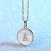 Ожерелье с кулоном в виде буквы «Инициал» из нержавеющей стали, минималистское, круглое, золотое, с инициалами, для женщин