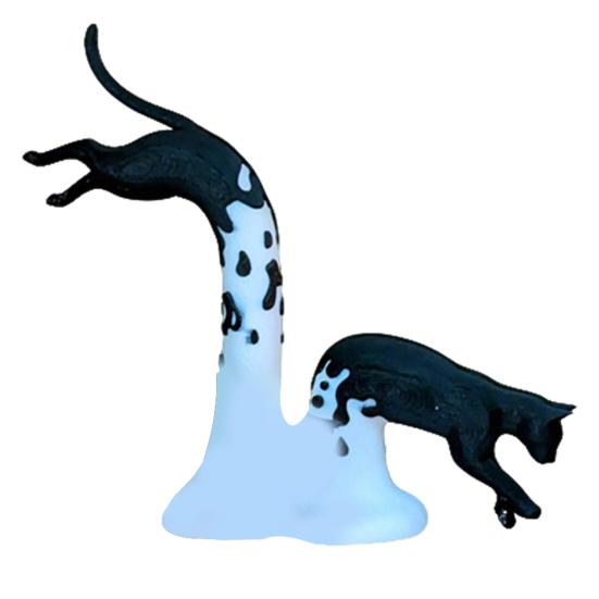 Фигурка кошки Yousheng, напечатанная на 3D-принтере, оригинальная статуэтка прыгающей кошки, коллекционная скульптура животного для декора дома, рабочего стола, полки