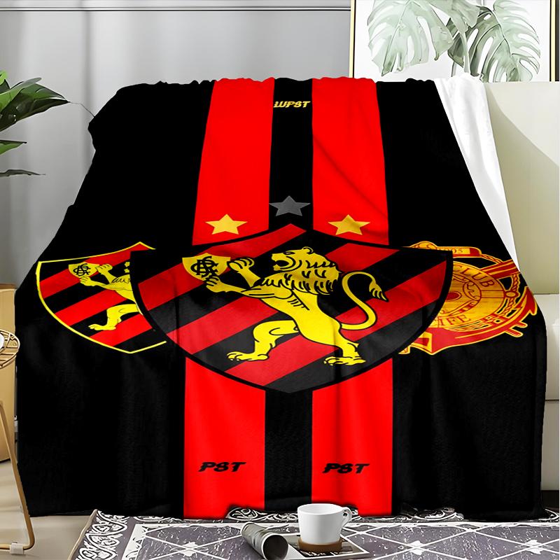 1PC Sport Club Football Crest Printed Soft Flannel Blanket Throw for Adult Bedroom Living Room Sofa Camping Travel Fan gifts Christmas Gifts