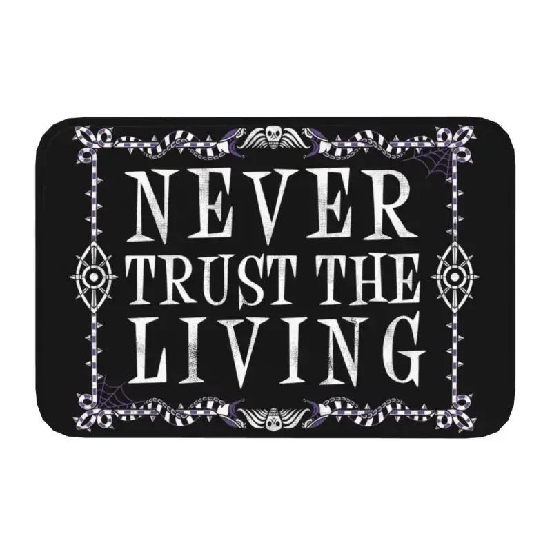 Skull Damask Pattern Doormat Non-Slip Entrance Bathroom Kitchen Door Floor Mat Halloween Witch Goth Occult Toilet Carpet Rug