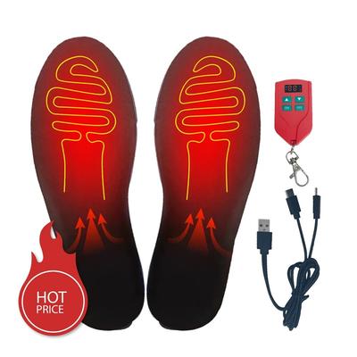 Перезаряжаемая стелька с подогревом и дистанционным управлением, зимняя дезодорирующая дышащая стелька с подогревом для улицы, мягкая стелька с флисовой подкладкой