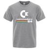 Loose Men T-shirts Summer Commodore 64 Print T Shirt C64 SID Amiga Retro Cool Design Street Short Sleeve Top Tee Cotton Clothing#Color