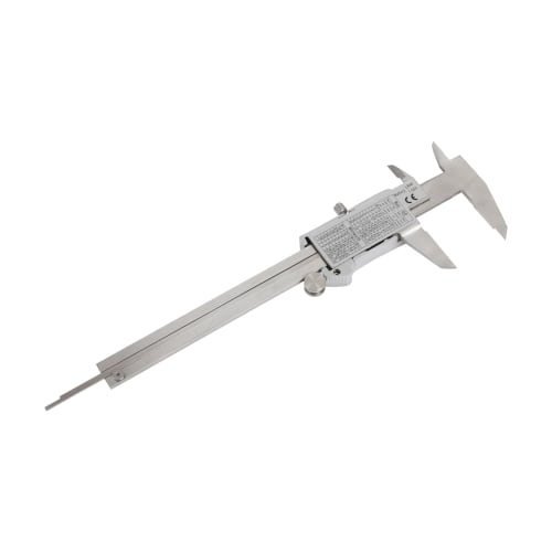 HFS (R) 150mm Digital Caliper, Stainless Steel, 0.03mm Accuracy, LCD Display, for Measures Inner and Outer Diameters, Depth, and Steps, Includes Storag