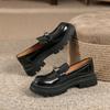 Loafers Women'S New Versatile Muffin Thick-Soled Round Head Lock British Casual Small Leather Shoes Mary Jane Single Shoes Women