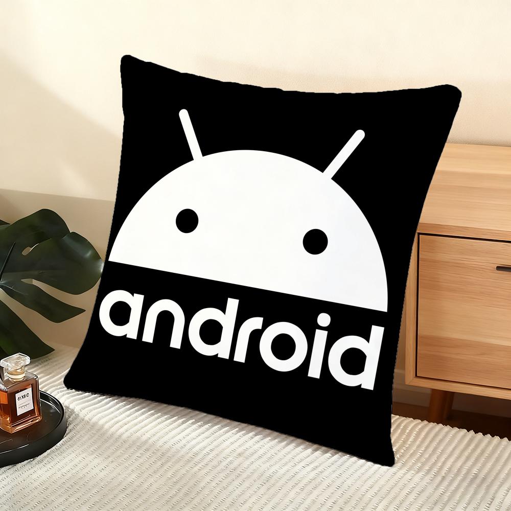 Cool A-Android Cushion Cover Soft Short Plush Pillow Cover Smooth Cozy Texture Aesthetic Cushion Case Home Decor