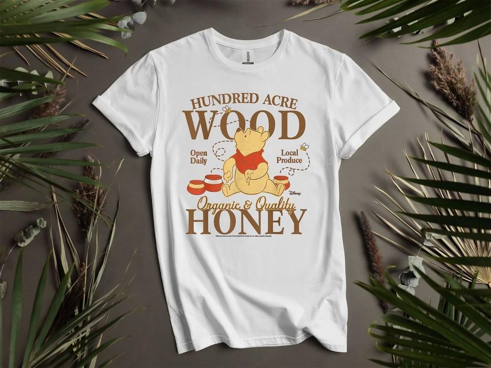 Acre Wood Pooh Organic Honey Winnie Hoodie Tshirt Men Women Unisex AD1009