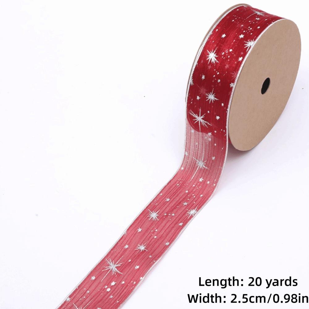 25mm Width Starry Sky Ribbon Organza Wedding Party Ribbon Gift Bouquet Wrap Ribbon  Cake Decoration