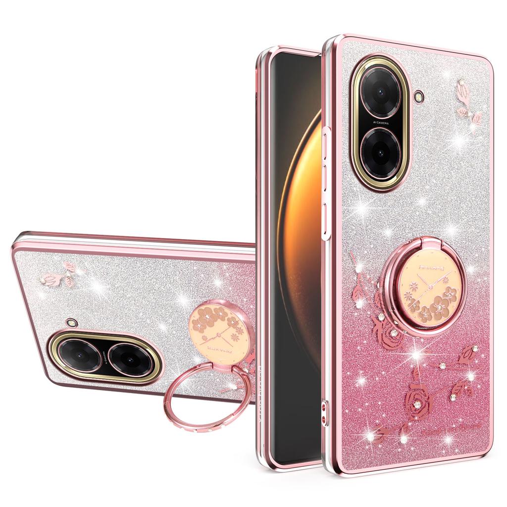 KADEM Для Xiaomi Redmi A5 NFC (США) (173,45 мм) Чехол Кольцо Подставка ТПУ Цветы Чехол для Телефона Градиент Блестки