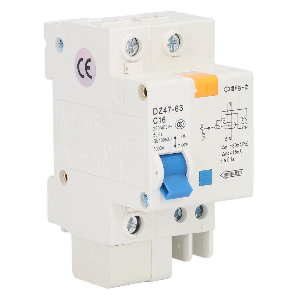 1P+N 16A Миниатюрный автоматический выключатель Защита от замыкания на землю Защита от утечки тока Выключатель 230В400В