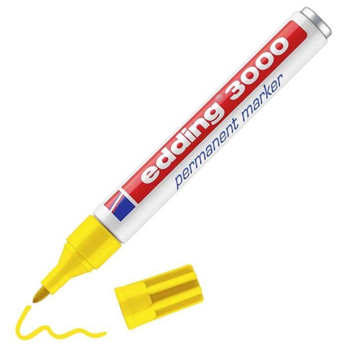 Marqueur permanent - EDDING - 3000 - Jaune - 10 stylos - Pointe ronde 1,5-3 mm