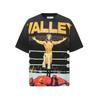 2025 American trendy brand Vall washed old printed short-sleeved hip-hop loose street fashion T-shirt for men and women