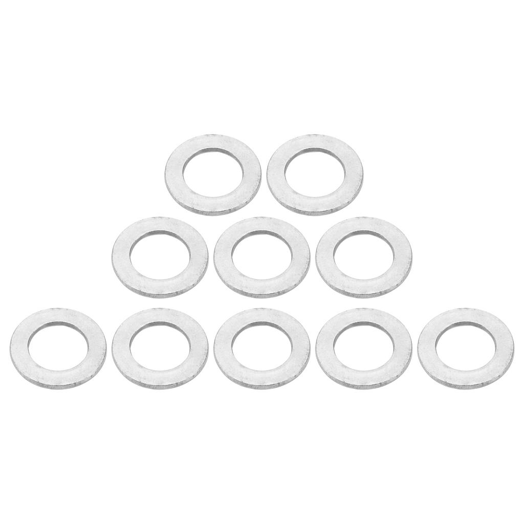 Motoforti Universal Flat Washers, 23mm Inner Diameter, 39mm Outer Diameter, 3mm Thick, Durable Stainless Steel, Silver Tone, 10-Piece Set