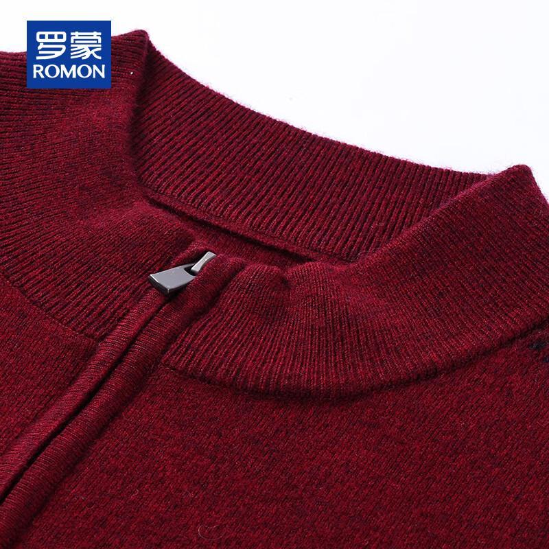 ROMON Мужской свитер из 100% чистой шерсти на молнии до середины груди