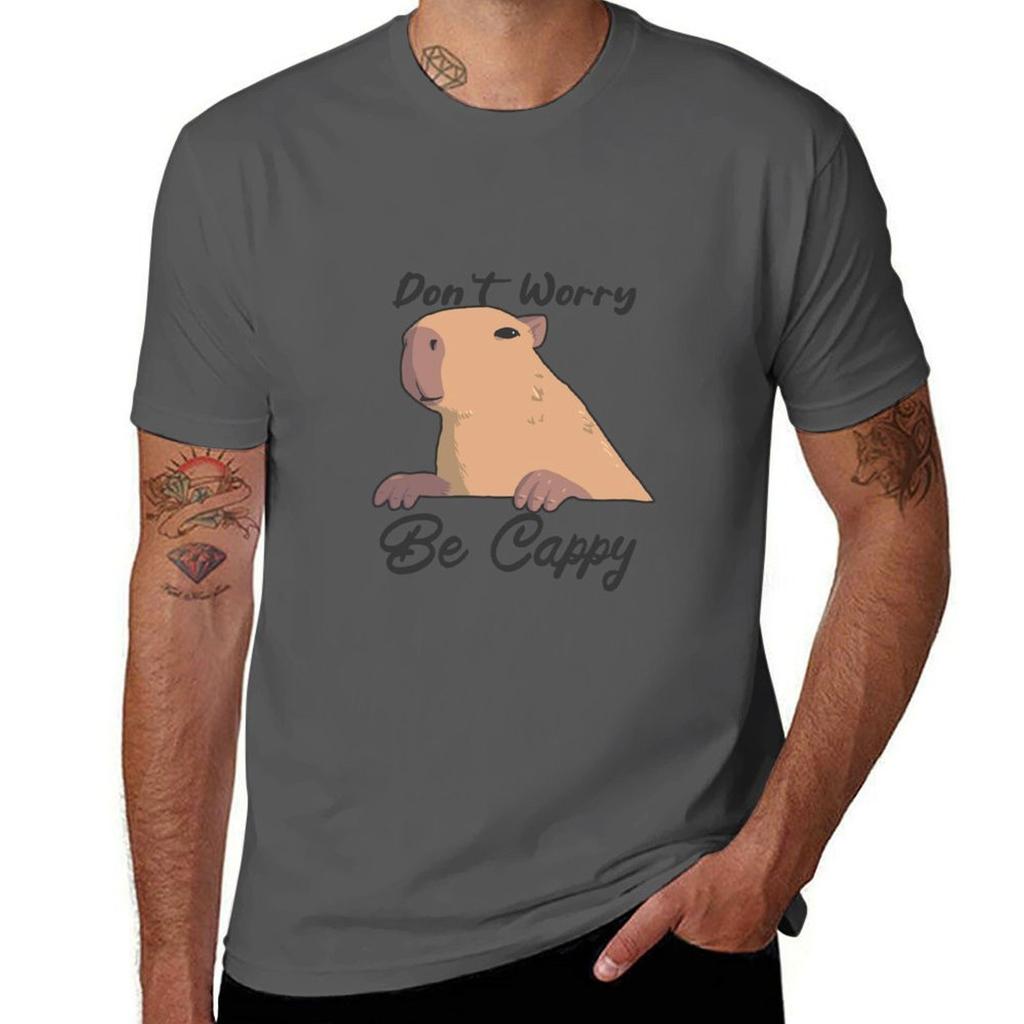 Dont Worry Be Cappy Tshirt Basic Solid Color Short Sleeve Tshirt