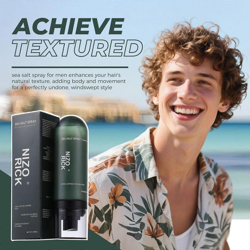 Sea Salt Spray, Natural Textured Finish Sea Salt Spray for Hair, Volumizes & Texturizes, Light & Non-Greasy, Men's Texturizing Surf Spray, Ideal for A