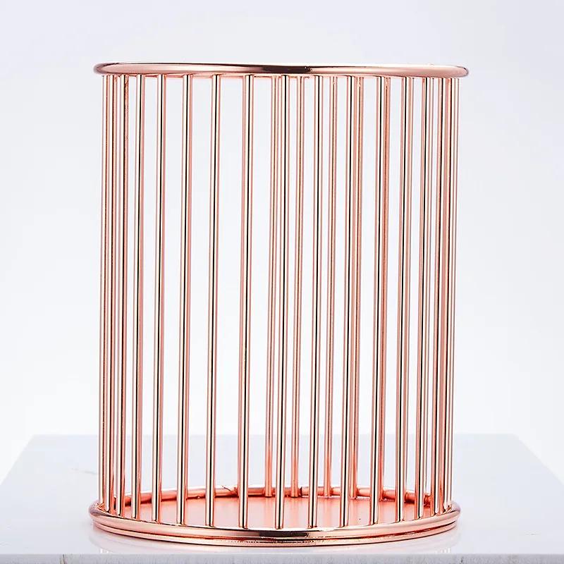 Настольный держатель для ручек, офисный школьный футляр для хранения, металлический, золотой, розовый, золотой ящик, настольная ручка, органайзер для карандашей, домашний декор, для хранения макияжа