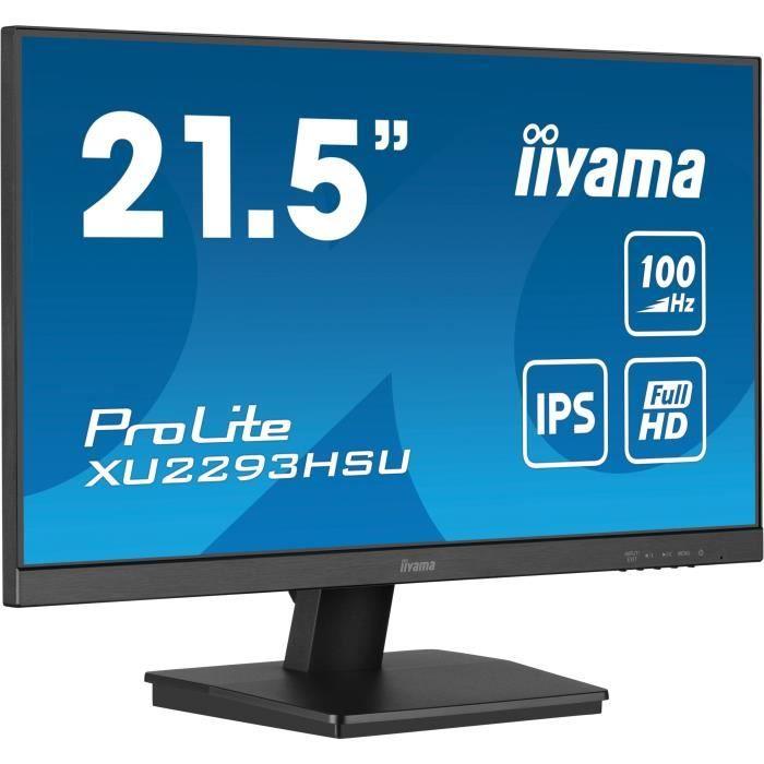 Écran PC - IIYAMA - XU2293HSU-B7 - 21,5" FHD - IPS - 100Hz - 1ms - HDMI/DP - USB HUB - Haut-parleurs - Noir