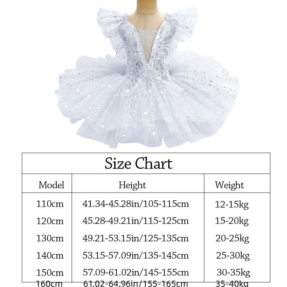 Modern Ballet Tutu White Princess Dress Fashion Performance Clothes  Kids Girls