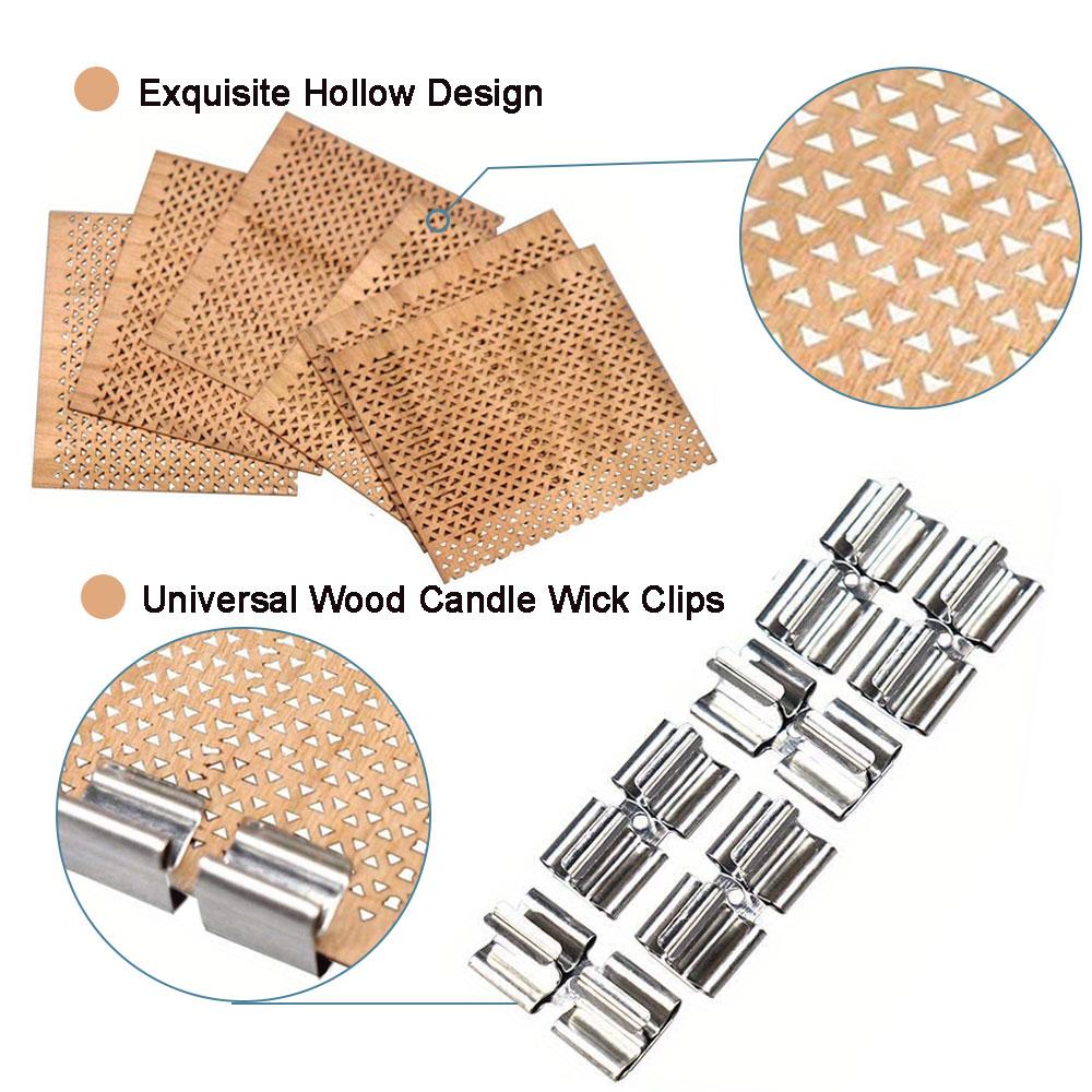 10 шт. Деревянный фитиль для свечей, металлические зажимы для основания, полые треугольные свечи, набор для самостоятельного изготовления ароматических свечей, подарки ручной работы, домашний декор