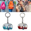 Fashionable Double Side Metal Campers Keychain Charm Pendant Accessory for Camping Couples Campers Enthusiasts
