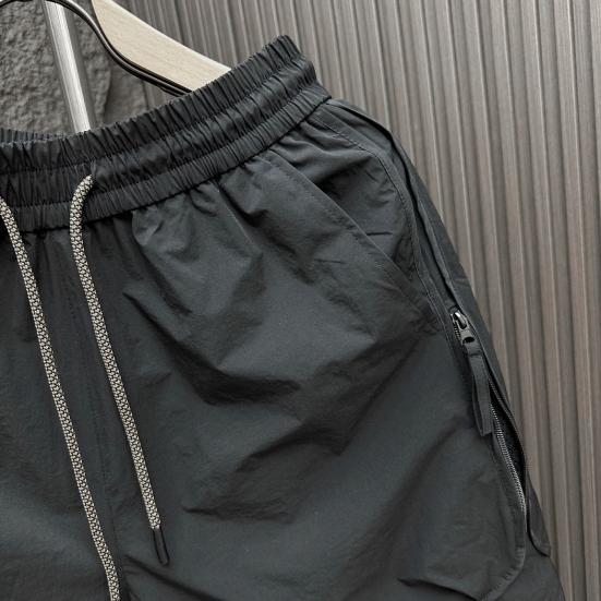 Summer Thin Shorts Elastic Waist Adjustable Drawstring Cargo Shorts Quick Drying Solid Color Casual Shorts with Pockets
