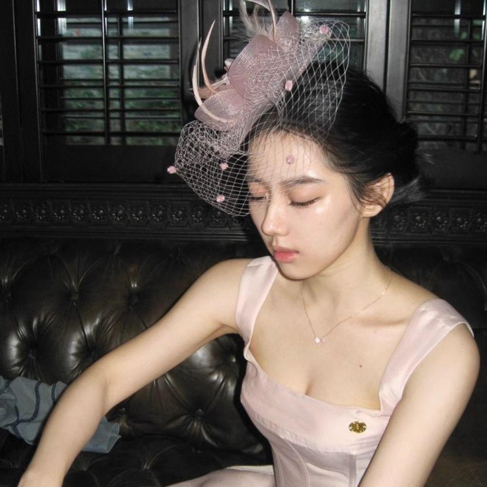 Свадебная повязка на голову в французском стиле, свадебная сетчатая фата, закрывающая лицо, фата невесты, повязка для волос, аксессуары для волос