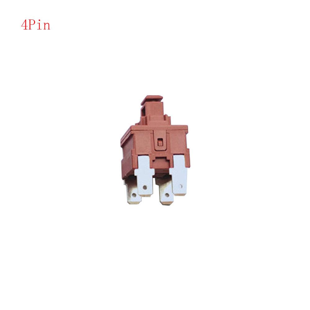 Power Switch Push Button KAN-L5 Switch 7.5A 250V AC 15A 125V AC Water Heater Vacuum Cleaner Self-Locking Switch 2Pin 4Pin