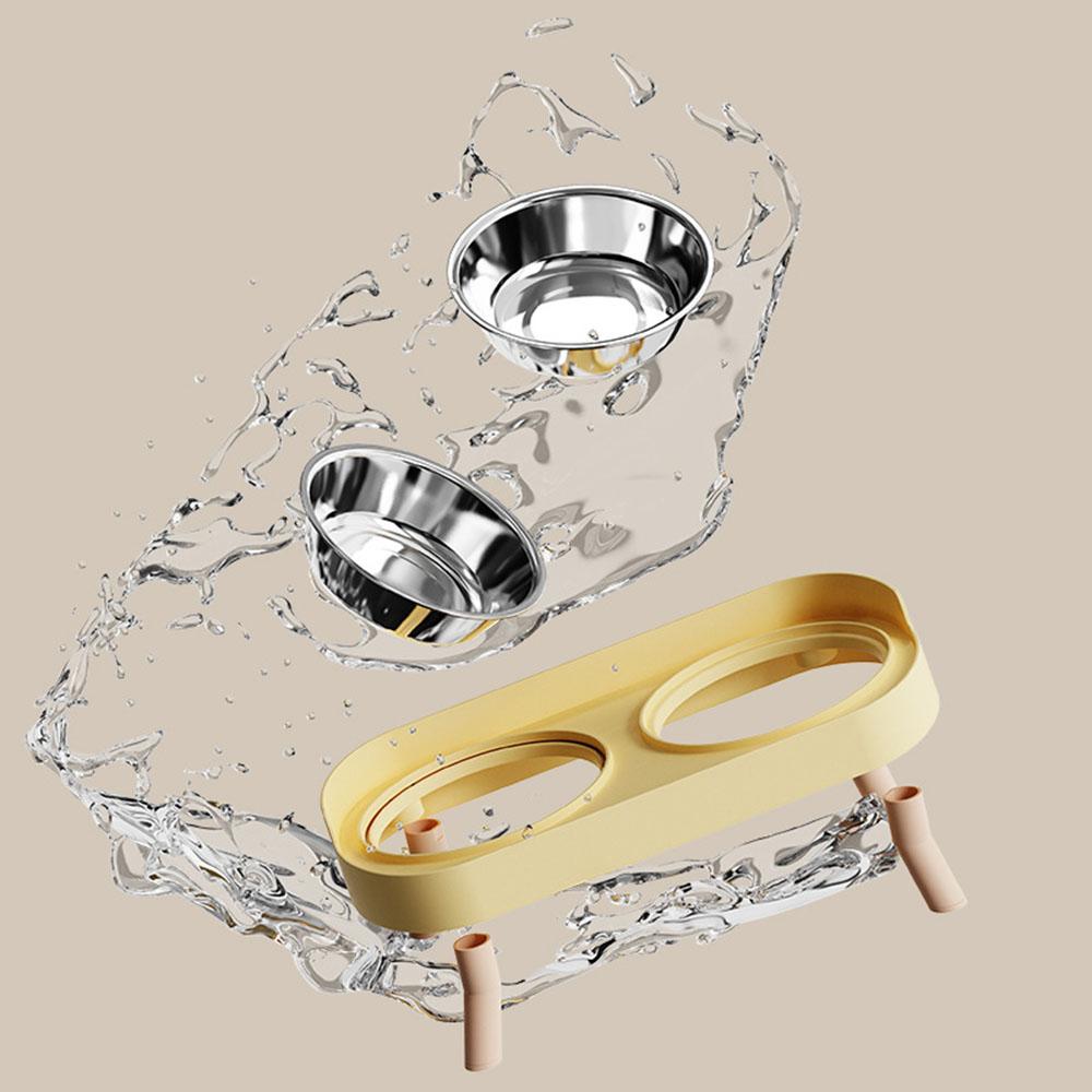 Миска для кошек Набор из двойной миски - Непроливающаяся Неопрокидывающаяся миска для корма и воды для домашних животных | Нескользящее основание Милые миски для кормления кошек Домашнее животное