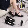 Versatile Light Mouth Work Shoes French Single Shoes Women's Spring and Autumn New Single Shoes Retro Thick Heel Black Mary Jane Shoes